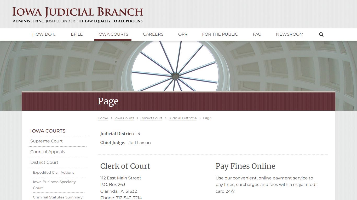 Page | Judicial District 4 | Iowa Judicial Branch